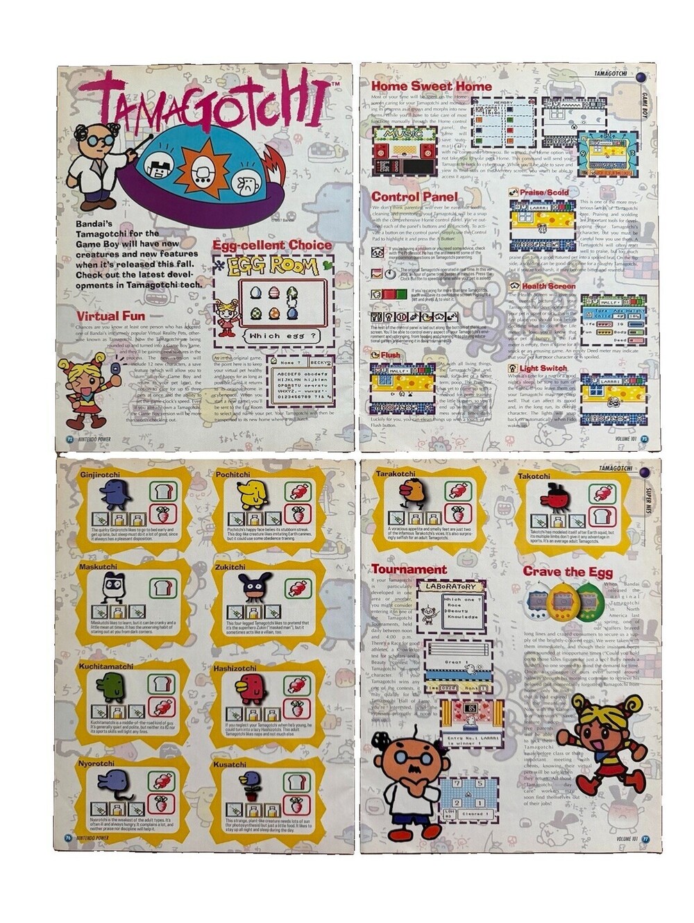 Vintage Tamagotchi Nintendo Game Boy Video Game Print Ad Promo Art Preview